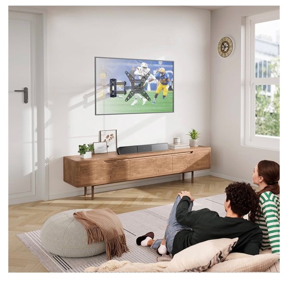 Black Full Motion TV Monitor Wall Mount Bracket Swivel Tilt for Most 13-42 In - Picture 6 of 8